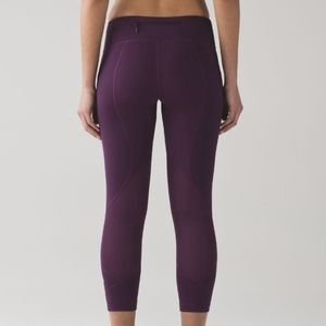 Lululemon Pace Rival Crop (22") Darkest Magenta
